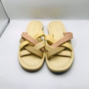 Madewell ComfortSlide Women's Cream & Pink Woven Slide Sandals